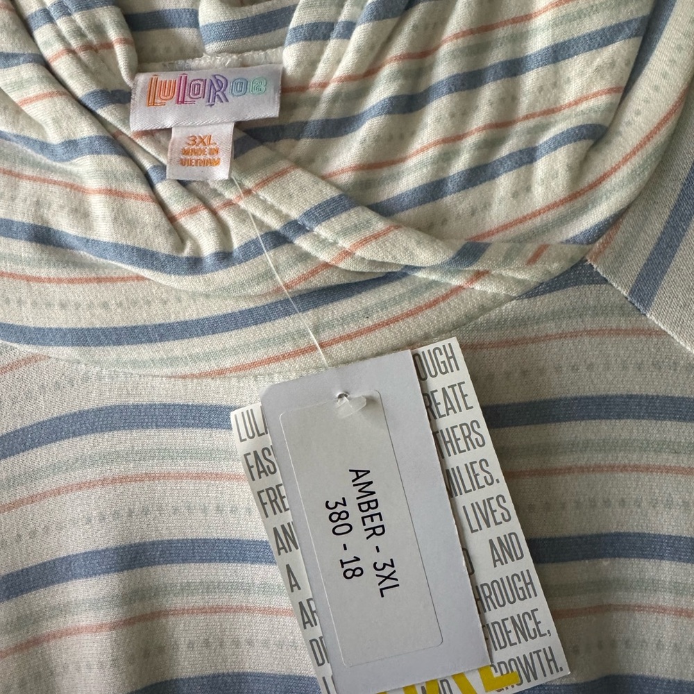 NWT LuLaRoe Amber Hoodie beach colors - Picture 4 of 7